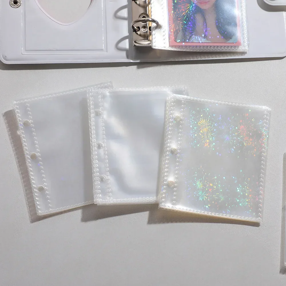 10pcs A8 Binder Sleeves Photo Album Binder Refill Laser Inner Cards Photocard Bags Pockets Transparency Mini Instax Name Card