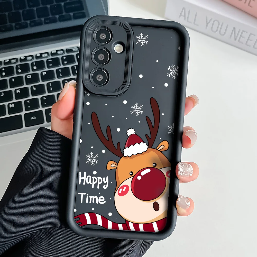 Phone Case for Samsung A55 35 25 54 34 24 14 73 53 33 23 51 31 72 52 32 22 13 12 06 16 Christmas Elk Soft Silicone Cover