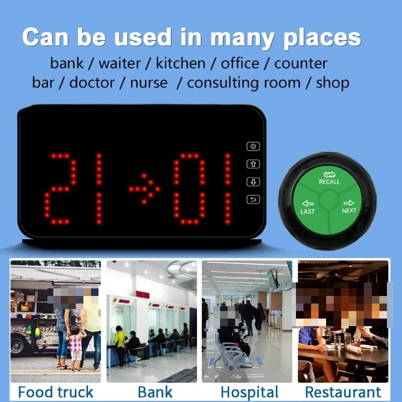 queuing system Queuing ticket system Wireless simple queuing management system + 3 call buttons and paper ticket vending