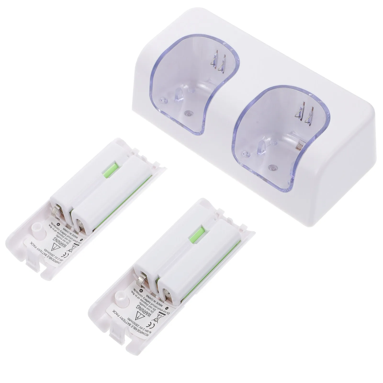 1Set High-End White Plastic Charging Station 2-Slot USB Rechargeable for Game Remote Controllers Compact