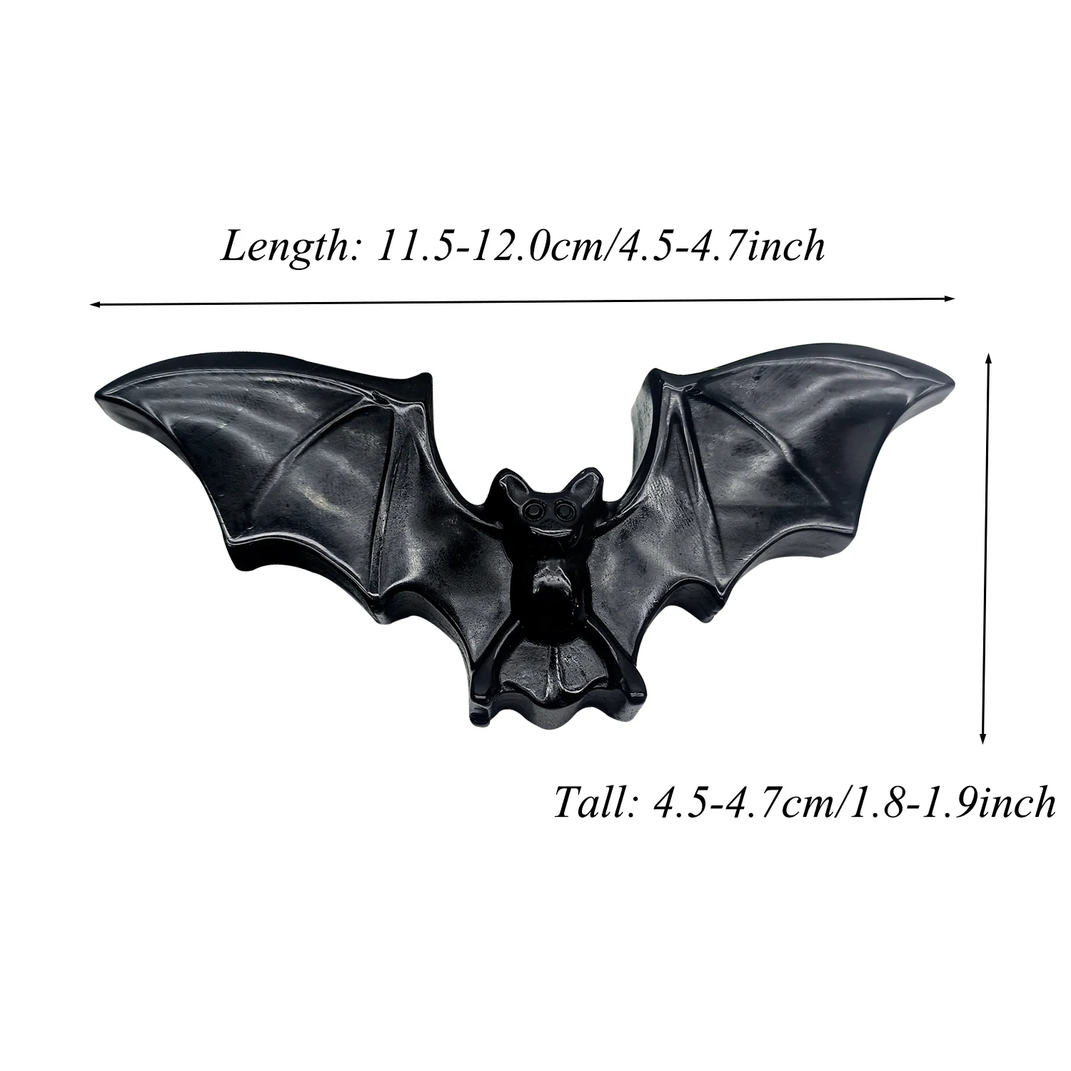 1PC Natural Black Obsidian Bat Carving Radiant Blend of Beauty and Energetic Power intricate crystal structure