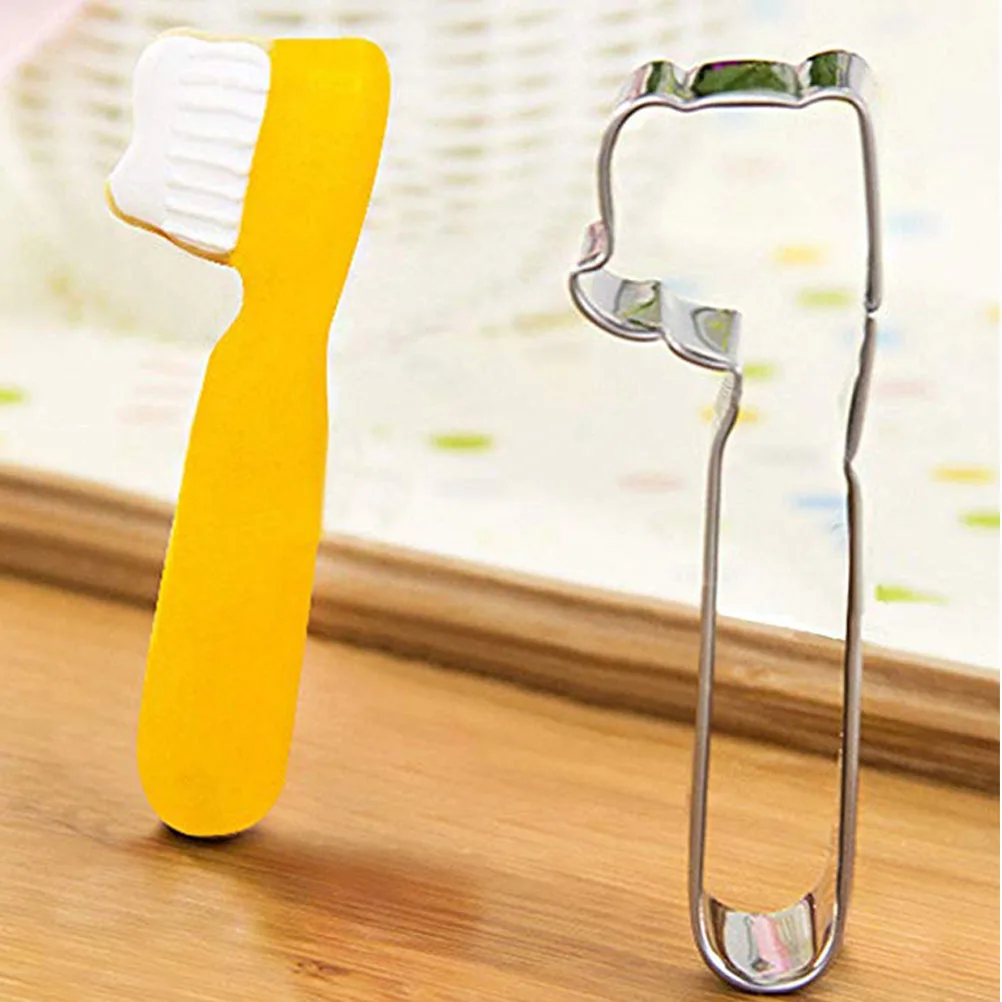

3pcs Toothbrush Toothpaste Teeth Cookie Cutters Stainless Steel Biscuit Mold DIY Baking Tools Fun Shape Design Easy Clean