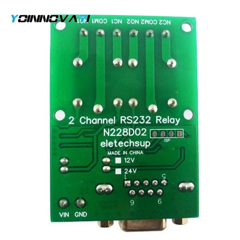 1pcs 4pcs N228D02 DC 24V 2CH DB9 UART RS232 Serial Port Switch Relay Module for PC PLC Motor