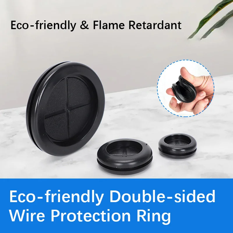 10pcs Eco-Friendly Double-Sided Rubber Cable Grommets Flame Retardant Dustproof Insulated Sealing Rings for Chassis Panel Holes