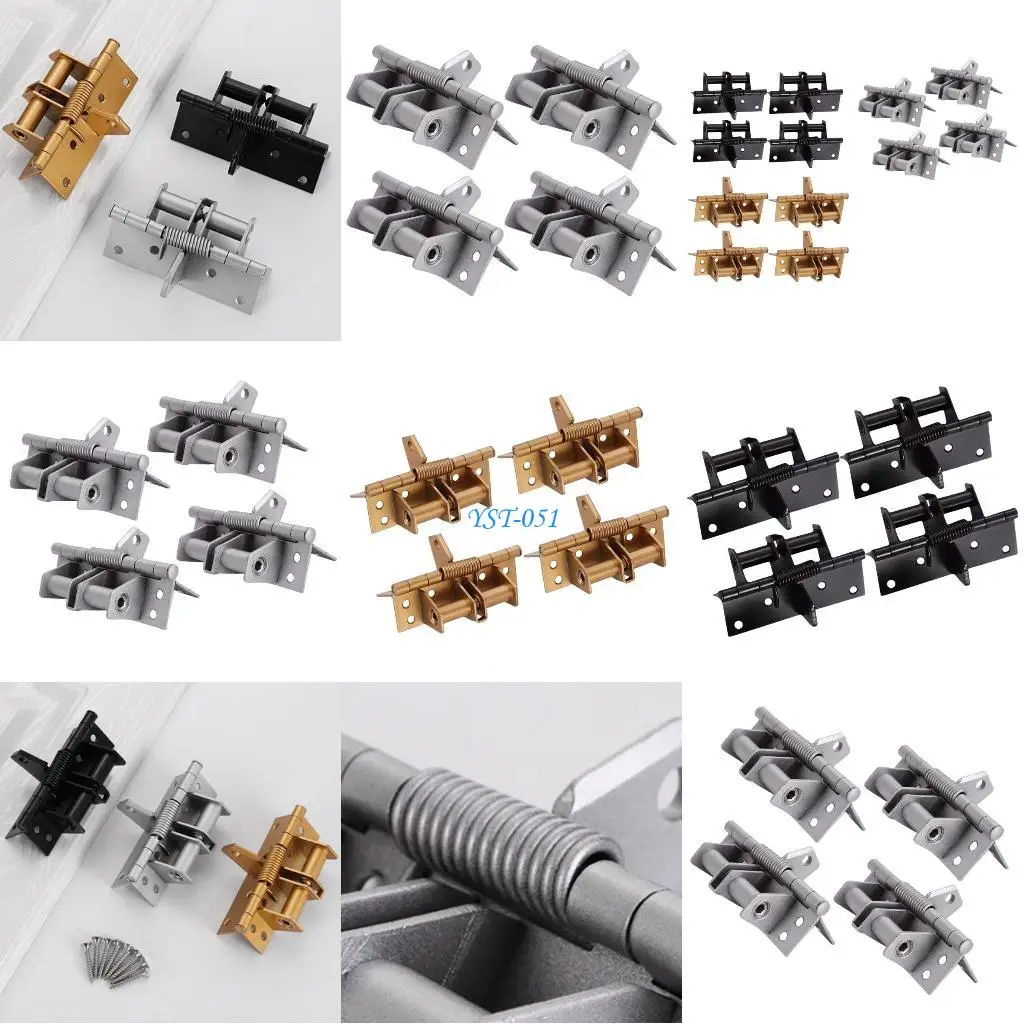 

E15A Pack Of 4 Closing Door Hinges with 90 Degree Positioning Spring Hinges Automatic Spring Mechanism For Homes Office