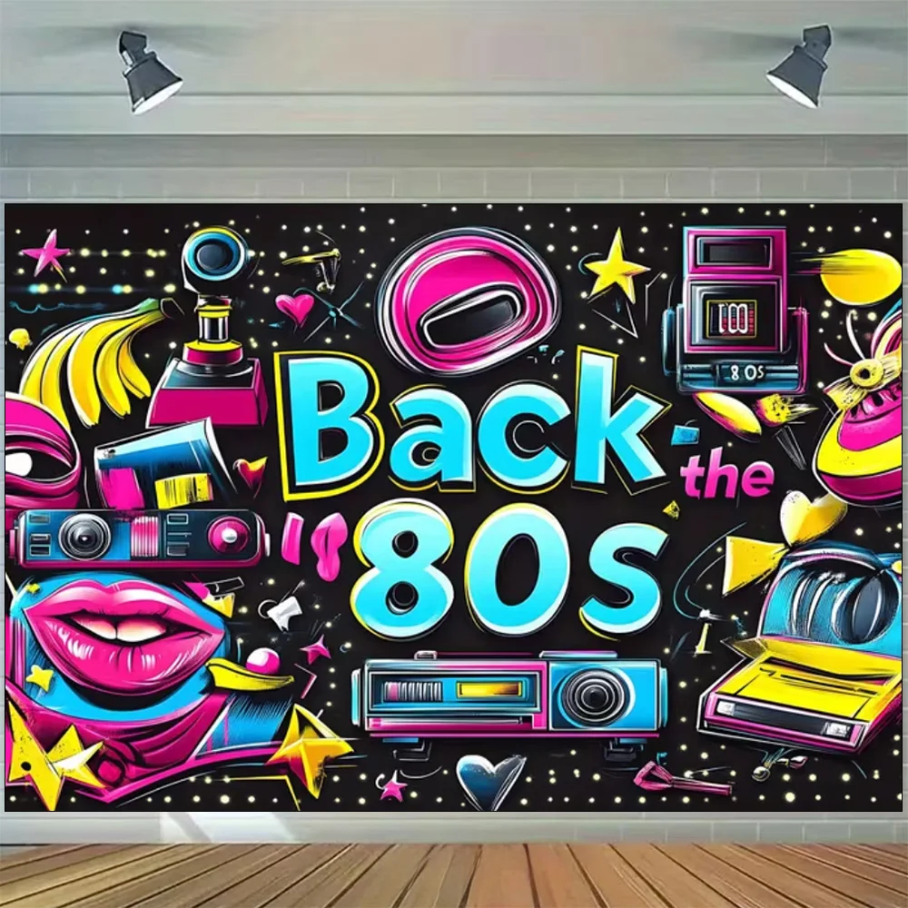 الرجعية العودة إلى 80s 90s الموسيقى ديسكو الطرف الديكور خلفية ضوء النيون الكتابة على الجدران أشرطة الطوب خلفية لوازم استوديو الصور