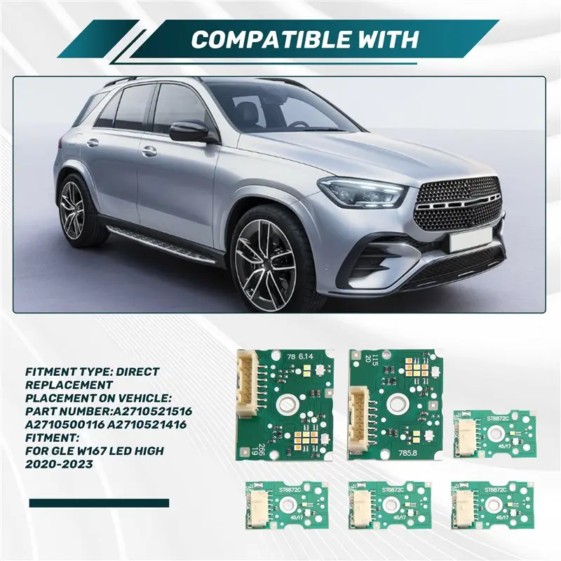 White Light For Mercedes Benz GLE W167 LED High 2020-2023 DRL Chip Ballast Circuit Board Headlight Car Light-N31R