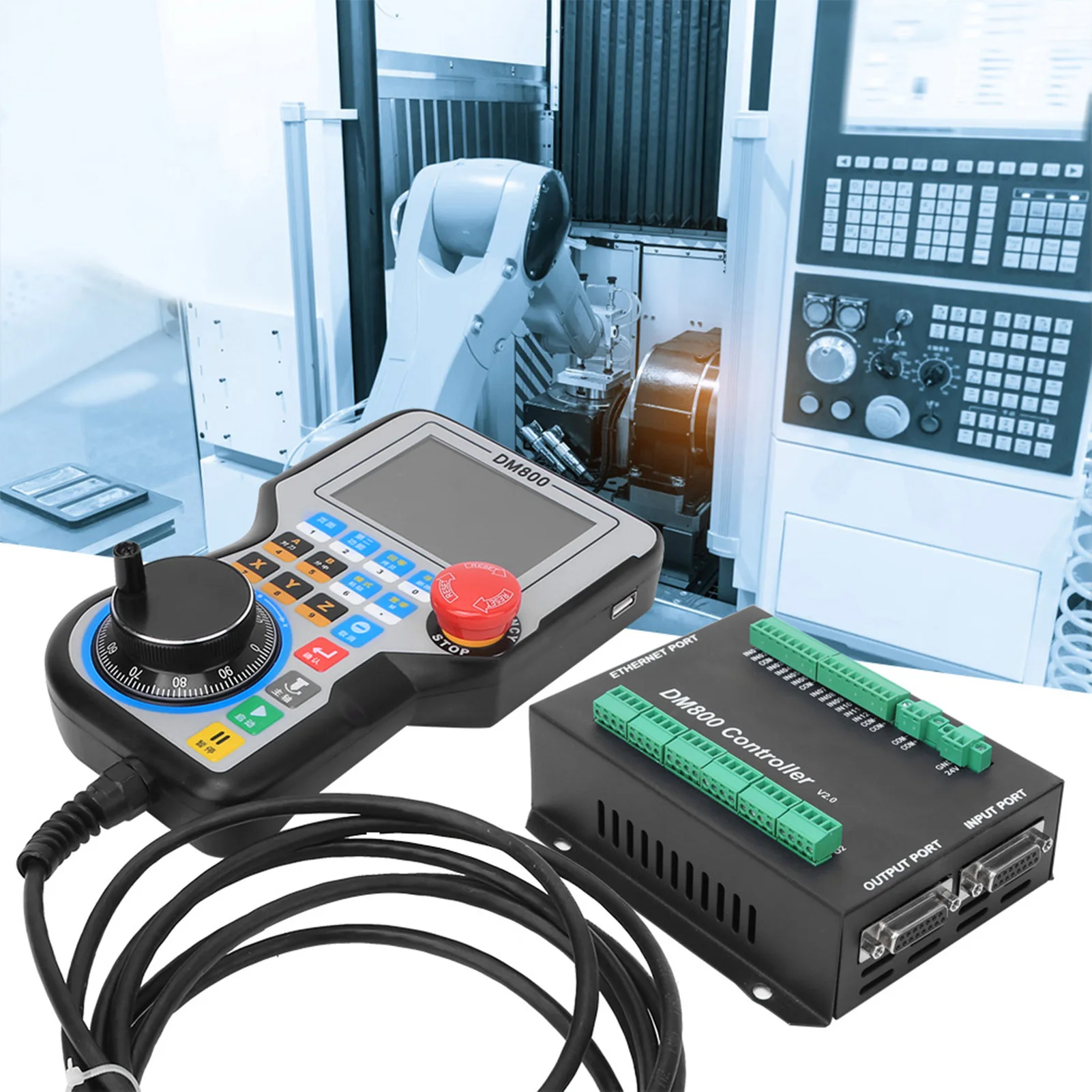 

Система управления ЧПУ Промышленный контроллер ЧПУ DM800 Ручка контроллера Панель управления движением для 3-/4-/5-машины с ЧПУ