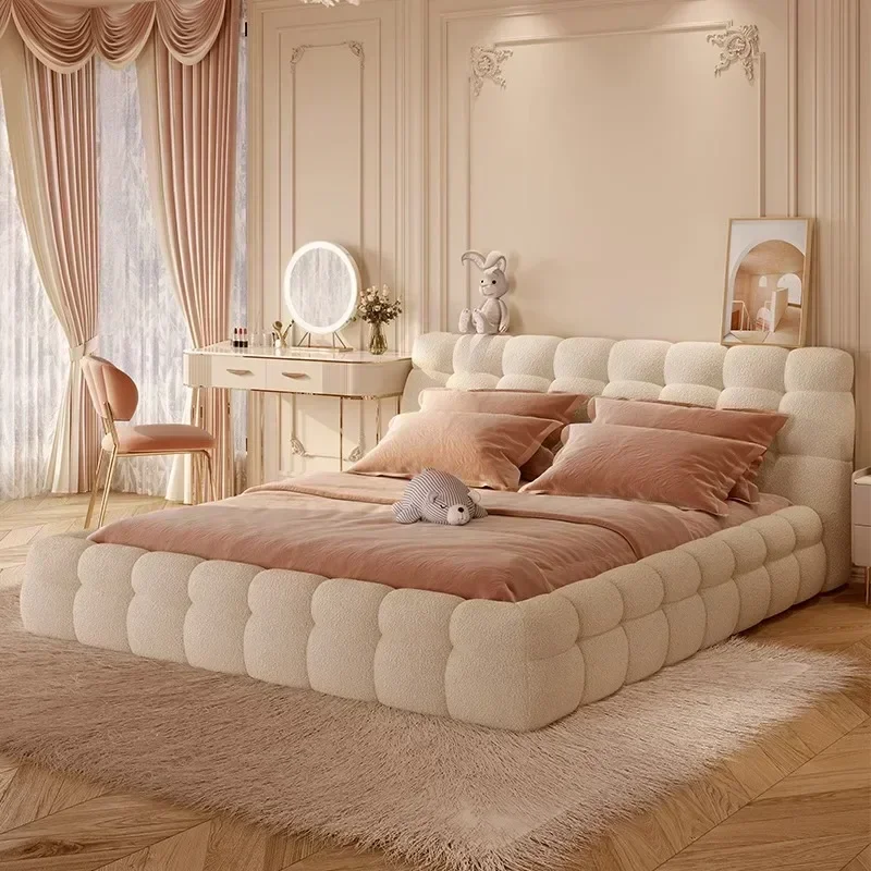 

For Storage Luxury Double Bed Wood Modern Loft Floor Home Double Bed Queen Girls Sleeping White Cama Box