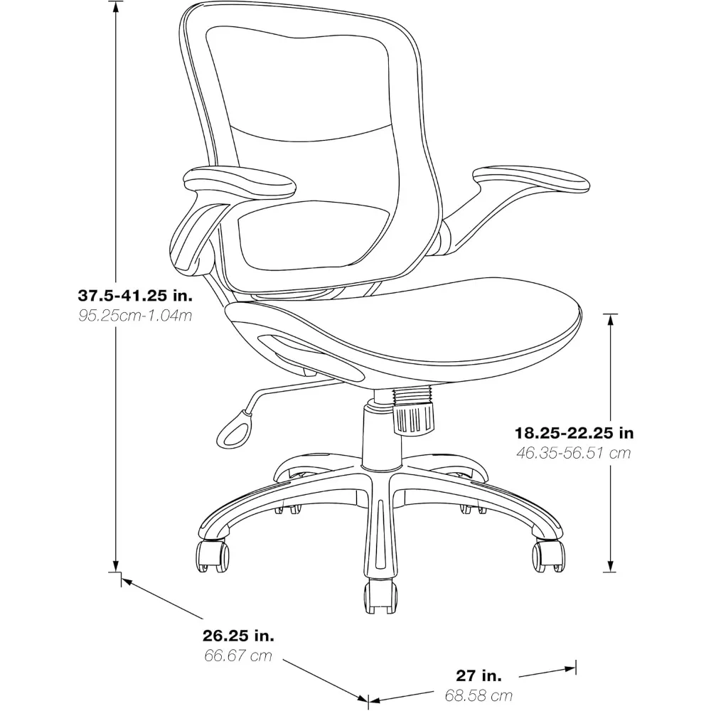 เก้าอี้สำนักงานสำหรับผู้จัดการแบบมีช่องระบายอากาศรุ่นออฟฟิศสตาร์ ไรลีย์พร้อมเบาะและพนักพิงตาข่ายระบายอากาศ ฐานสีดำพร้อมสีดำ