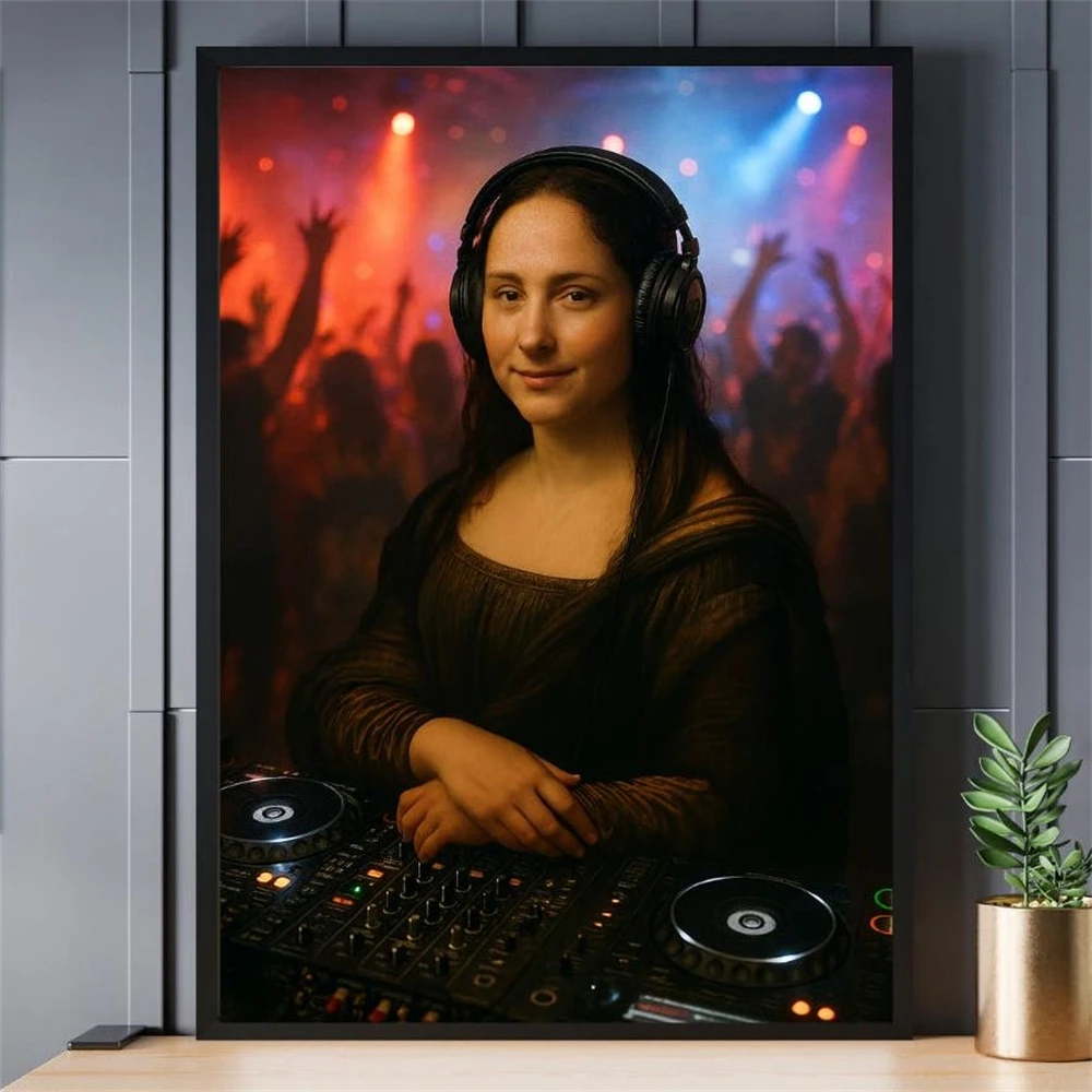 Da Vinci Inspired Mona Lisa Prints Famous Canvas Painting Wall Art Poster Renaissance Portrait Poster Classic Home Decor Print