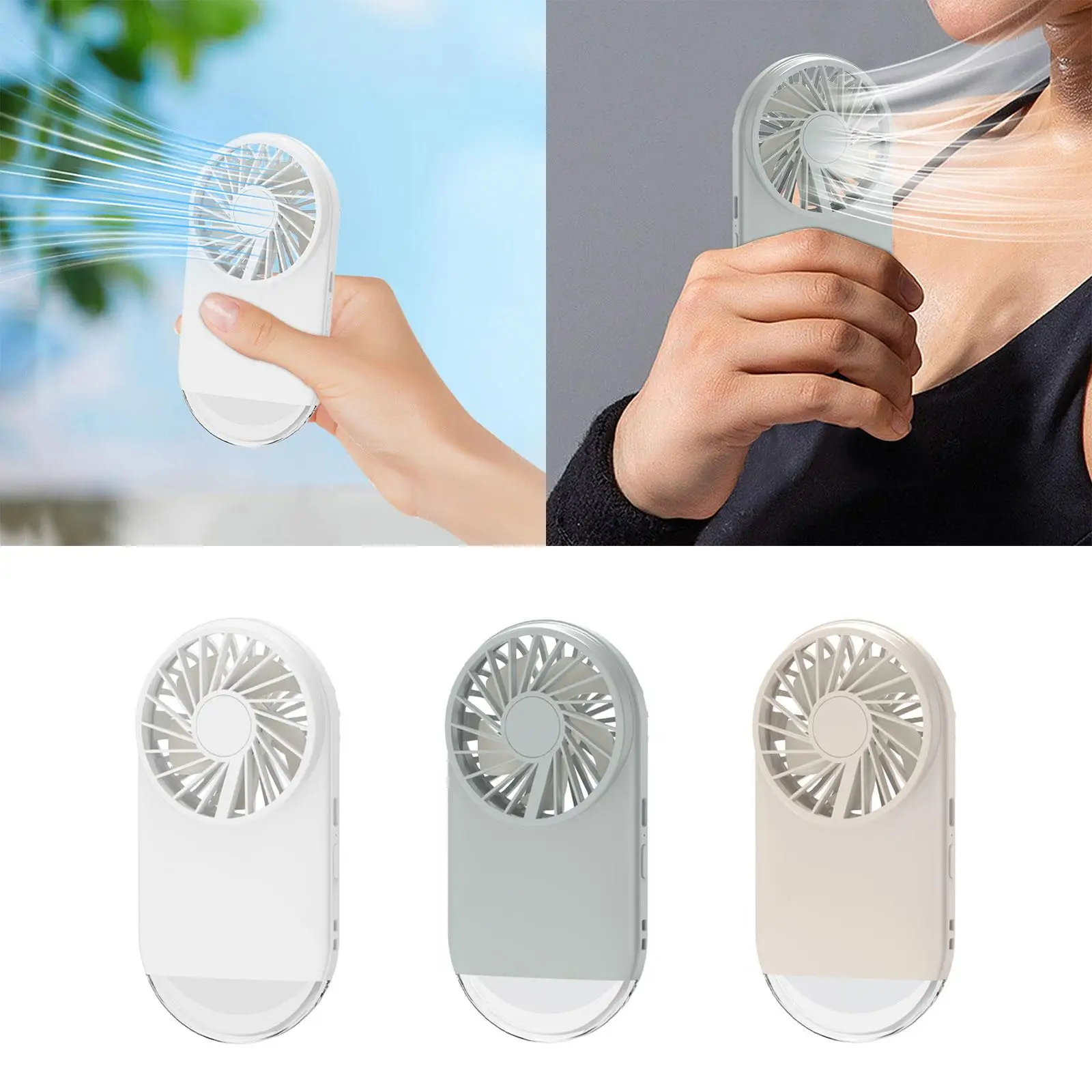 Ventilatore personale portatile con staffa con luce notturna Mini ventilatore portatile ventilatore da tavolo per viaggi escursionismo ufficio Outdoor bambini donna uomo