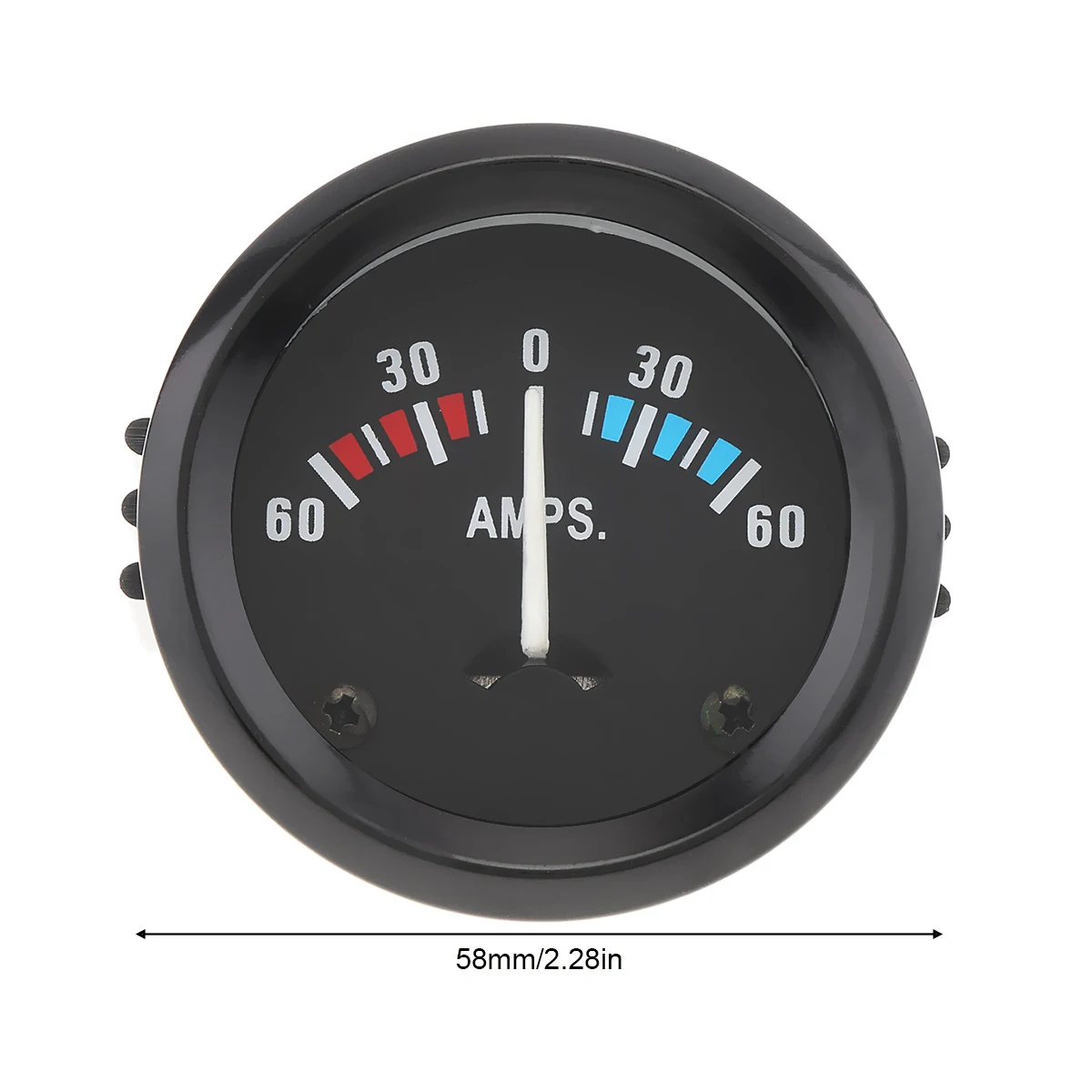 2-calowy uniwersalny amperomierz 12 V 60-0-60 AMP do samochodów osobowych / łodzi / ciężarówek / ATV, amperomierza 52 MM