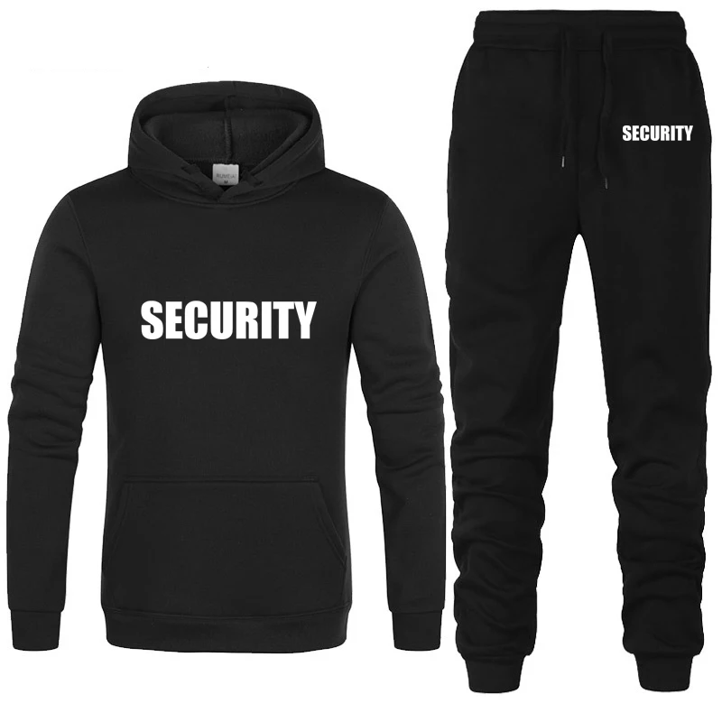 

Men's hooded sports safety uniform university casual hooded sweatshirt and pants sports jogging high-quality 2-piece set