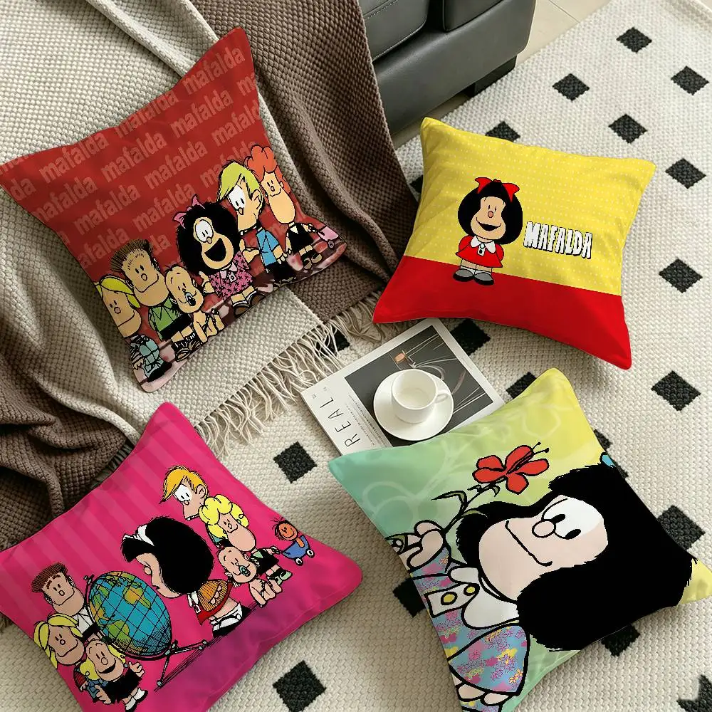 Cartoon Mafalda Pillowcase toon Gift Cushion Cover Bedroom Home Sofa Chair Seat Decor pillow case