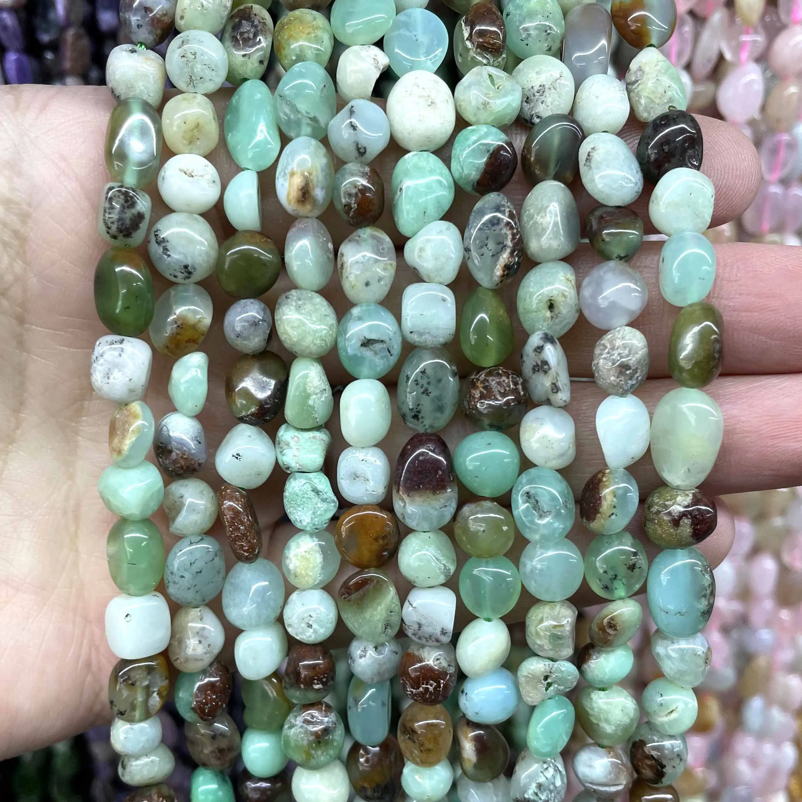 Natural Irregular Moonstone Jades Agates Amazonite Quartz Stone Spacer Beads For Jewellery Making DIY Bracelet Accessories