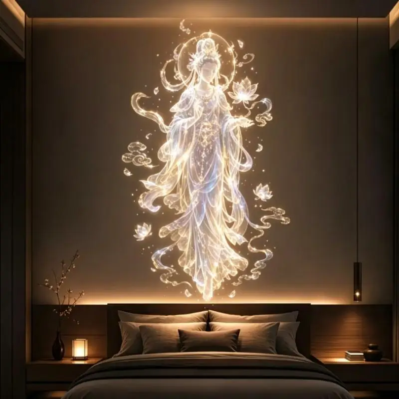 USB Religious Figures Projector Lamp 8 Patterns Flexible Gooseneck Low Power Consumption LED Light for Long Time Home Prayer Use