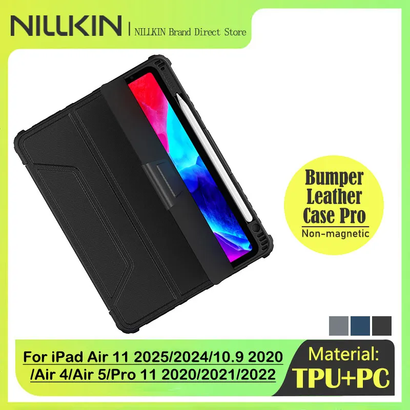 

NILLKIN Case For iPad Air 11 2025/2024/10.9 2020/Air 4/Air 5/Pro 11 2020/2021/2022 Slide Camera Cover Auto Wake/Sleep Shockproof
