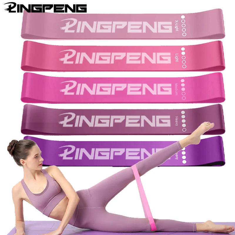 Resistance Loop Exercise Bands 5 Different Resistance Levels Elastic Band Suitable for arm Leg Stretching and Strength Training