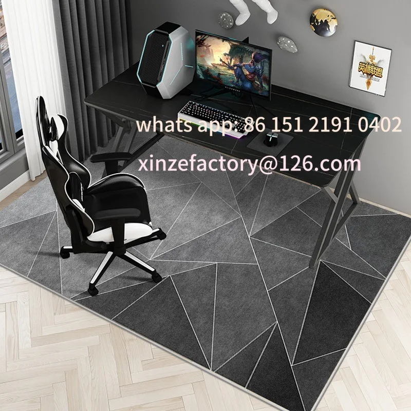 

Customizable VIKAMA Gaming Under The Table Carpet Geometric Gray Non Slip Modern Minimalist Household Carpet Home Decoration