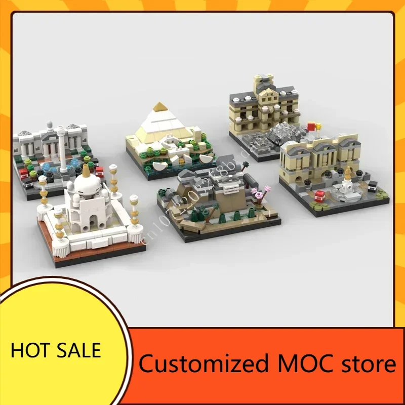 مجموعة Mini World CityArchitecture Collection لأعياد الميلاد MOC streetview Puzzles CityArchitecture ألعاب إبداعية لأعياد ميلاد الأطفال