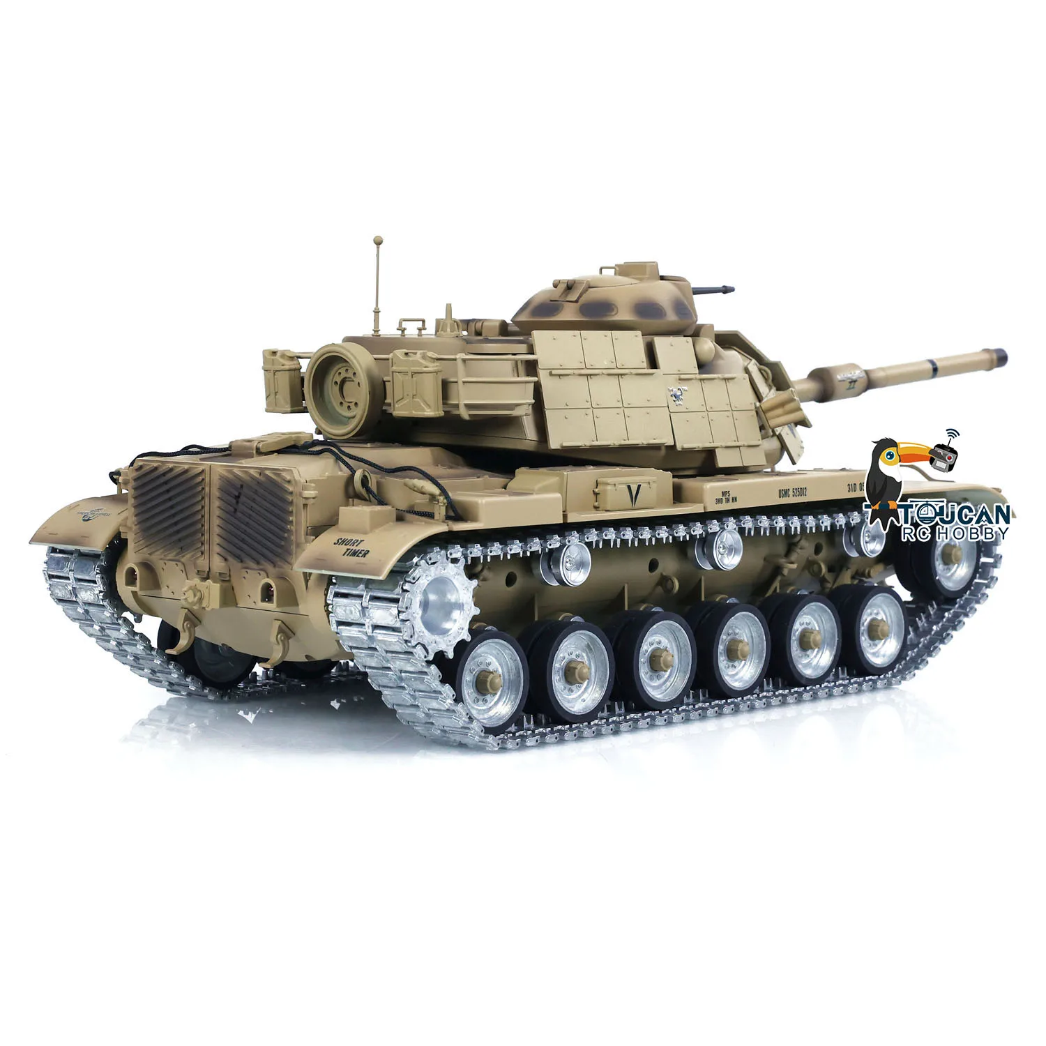 Tongde-RC Battle precious M60A1 Radiocommande USA, Modèle de chars BB, Roue en métal, Piste de route, Idier Gifts TH23, 1/16