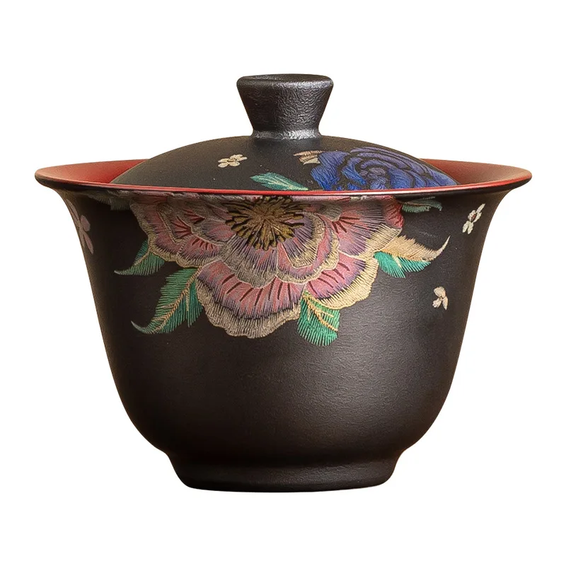 

Tea bowl with lid Sancai not hot tea set