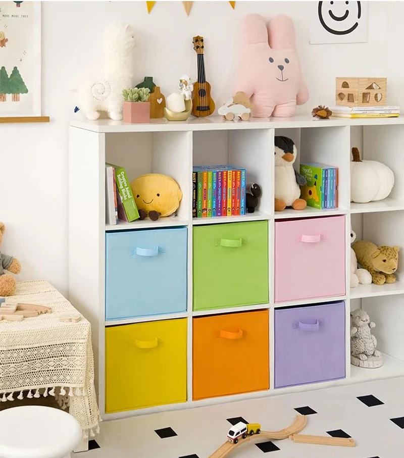 Zusammenklappbare Würfel-Aufbewahrungsbox aus Vliesstoff, Aufbewahrungsbox für Haushaltsbedarf, Schrank und Spielzeug, Kleidung-Bücherregal-Aufbewahrungsbox – Detail 2