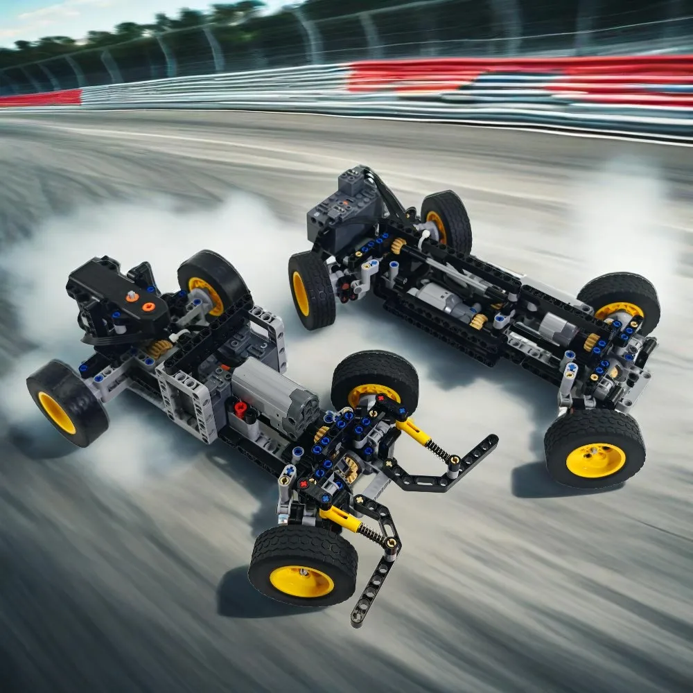 الالكترونيات الانجراف سباق السيارات اللبنات التقنية DIY عالية السرعة رودستر أربع عجلات التوجيه تعليق نموذج اللعب الهدايا #1