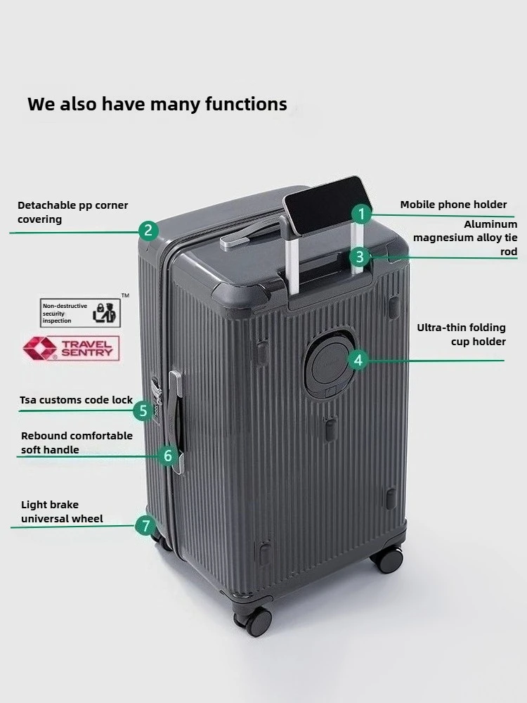 LIGHTGO Ultralight Hardshell Suitcase 3-Sizes 20/28/30 Inch Large Capacity Silent Brake Wheels Sleek Unisex Fashion Luggage