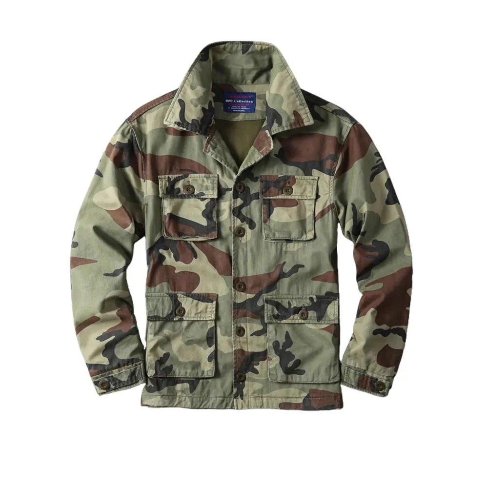 M65 Coat Camo Wear Resistance Men's Cotton Outdoor Tool Training for Casual Sports Workwear Jacket