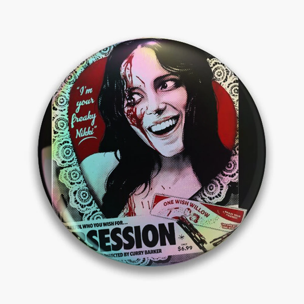 Obsession Movie Vintage Pin Holographic Star Heart Pin Brooches Laminated Button Fashion Accessory