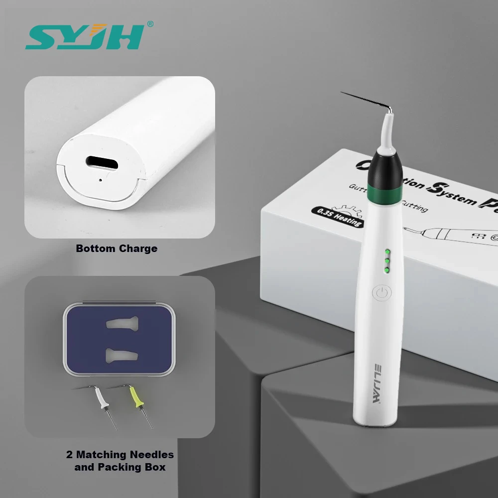 

SYJH 0.3 Sec Rapid Heating Dental Gutta Percha Cutting Heating Pen with 2 Needles Root Canal Heated Cutting Tool Dentist Tool