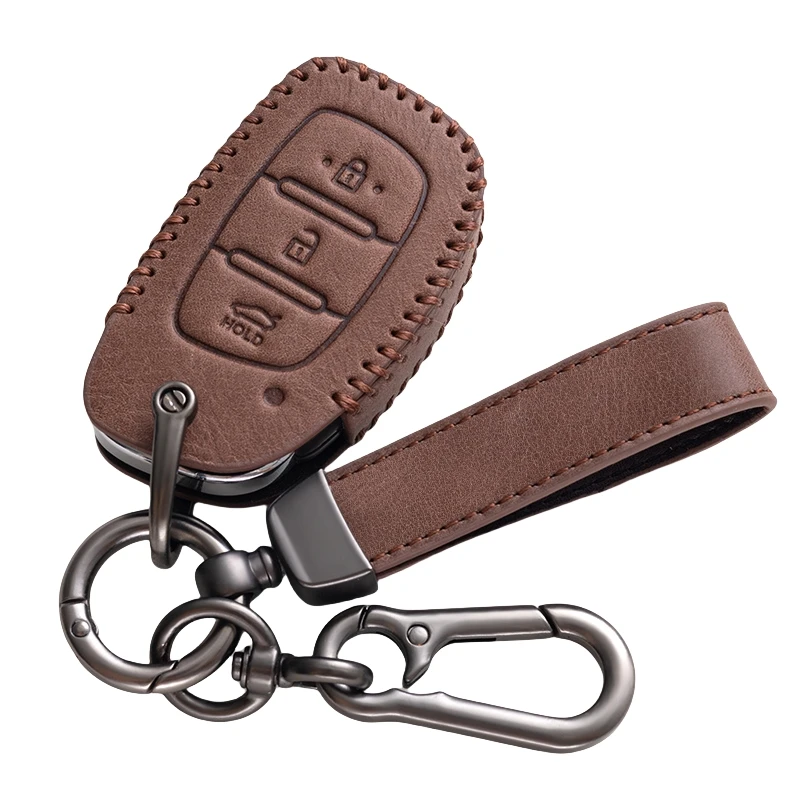 

Leather Folding Car Key Case Cover Shell For Hyundai Tucson Sonata Santa Fe Elantra Accent Solaris Verna ix25 ix35 i20 i30 i40
