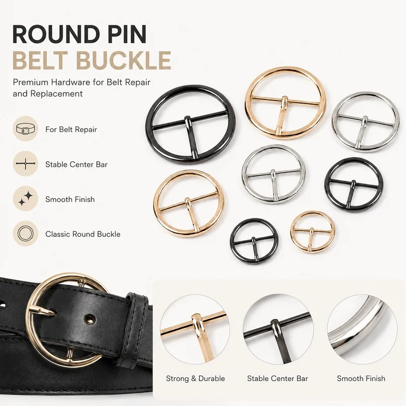 4-5Pcs 20-45mm Metal Belt Buckle Single Prong Fastener for Leather Strap Waistband Head Replacement Repair Hardware Accessory