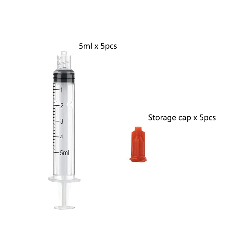 5 Stück/Set Dosierspritze mit stumpfen Nadeln, 5 ml Spritzen, Nadeln 14G 15G 18G 20G 21G – Detail 3