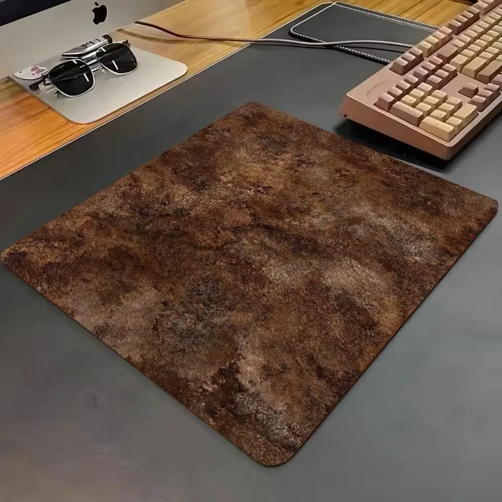 45X50 Mousepad Old Brown Leather Rust Scratch Vintage Texture Non-Slip Rubber Base Mousepad For Laptop PC Office Gaming Decor