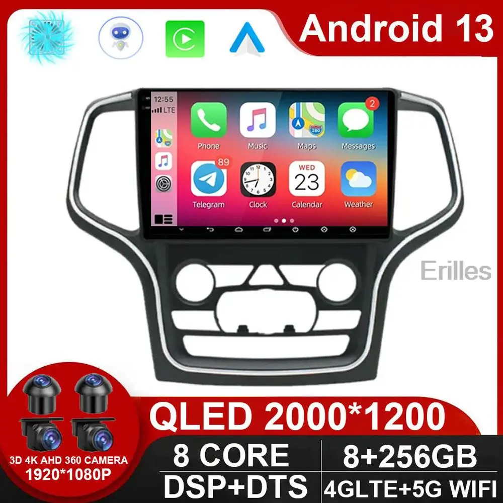 

Android 13 8 CORE DSP for Jeep Grand Cherokee WK2 2014 - 2022 Car Stereo Gps DVD Multimedia-player Navigation Radio NO DIN