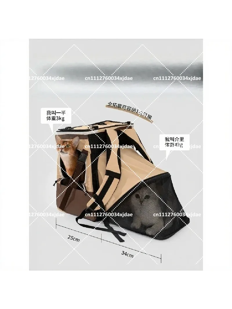 Foldable Expandable Tent Dog Backpack with Spacious Interior, Stable Support, Breathable Back Pads and Padded Shoulder