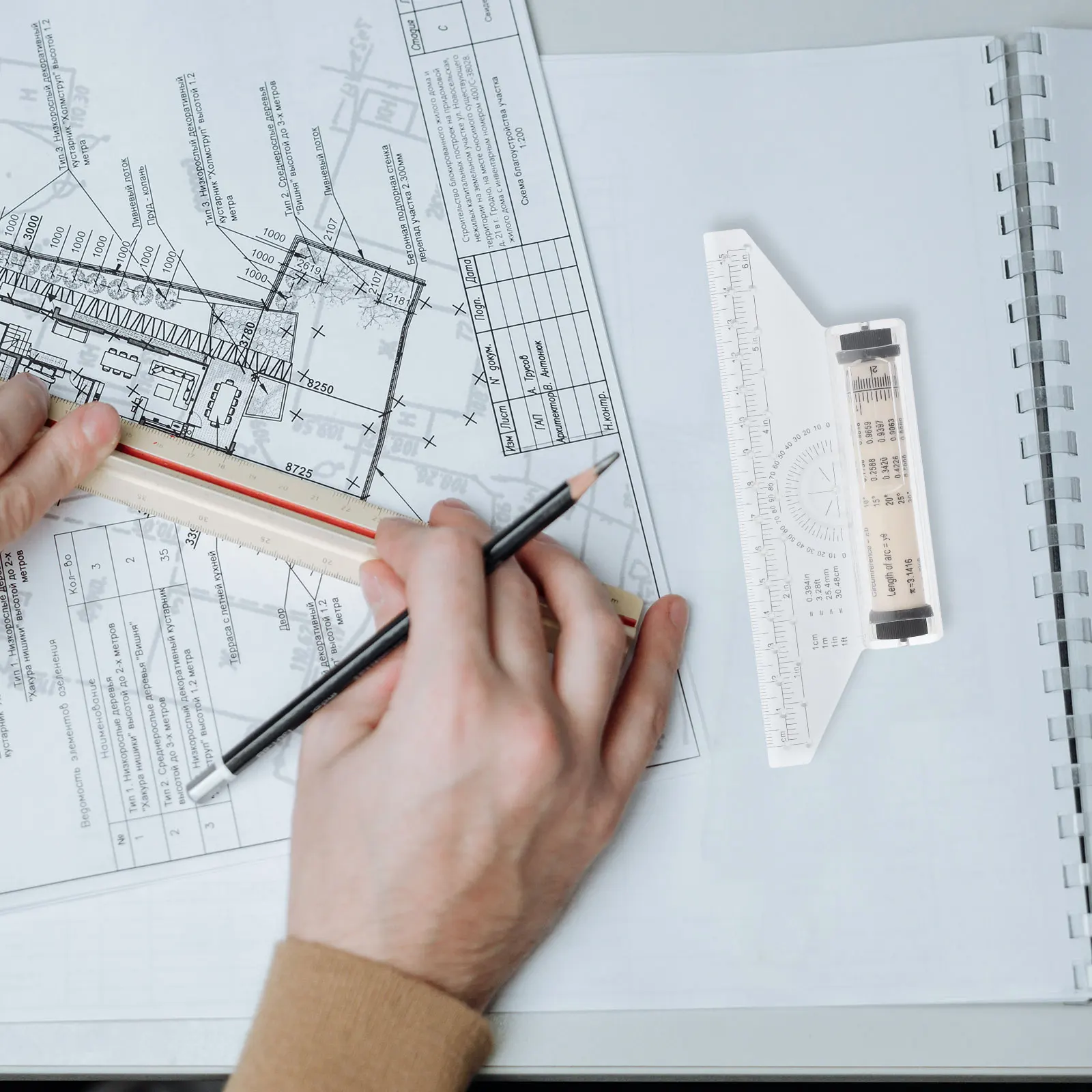 Plastic Drawing Roller Ruler Clear Scale High Accuracy Safe Material Vertical Lines Circles Charts Angles 3D Drawings Graphs