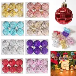 6Pcs 4CM Christmas Decorative Balls Small Size Tree Ornament Xmas Hanging Ball Decoration Home Party Decor