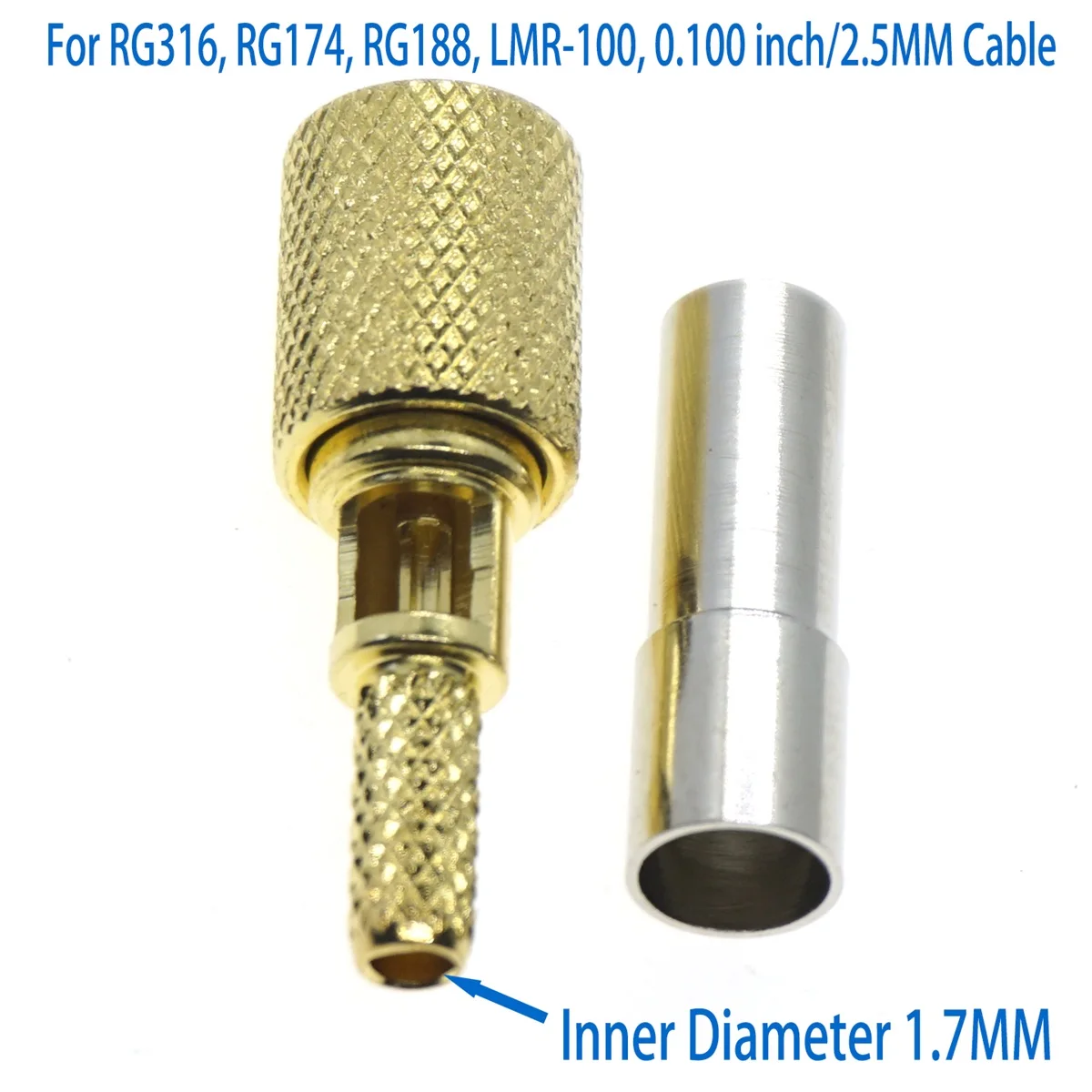 

Microdot L5 Connector male 10-32 10-32UNF crimp solder RG316 RG174 LMR100 RG178 50-1.5 RF Connector Coax wire coaxial Cable