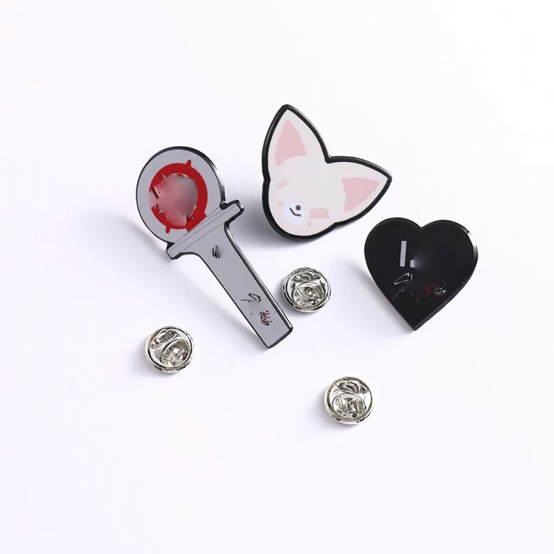 South Korean cartoon cute combination SKZ small animal support stick brooch three sets peripheral