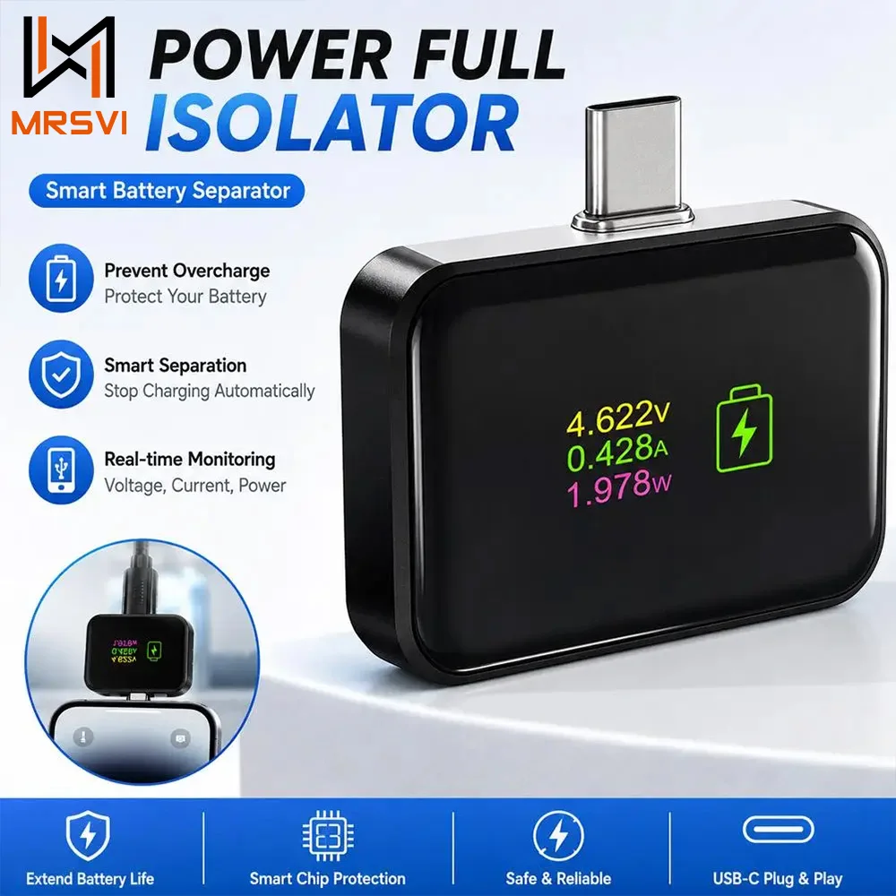 MRSVI Smart Auto Disconnect Charger,140W Auto Shut Off Phone Charger,Full Charge Disconnector for Phones,Tablets and More