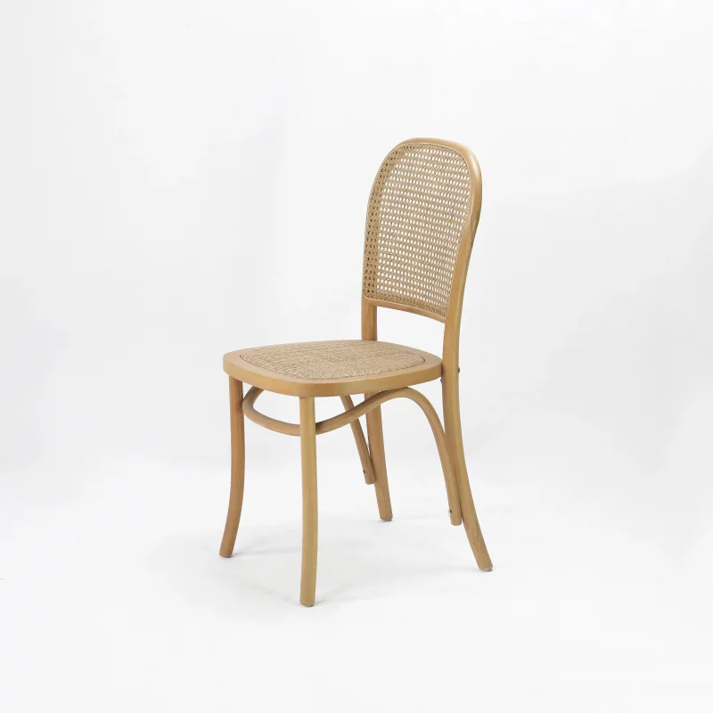 custom.New Modern Waterproof Stackable Rattan Comfortable Solid Wood Dining Chair Indoor