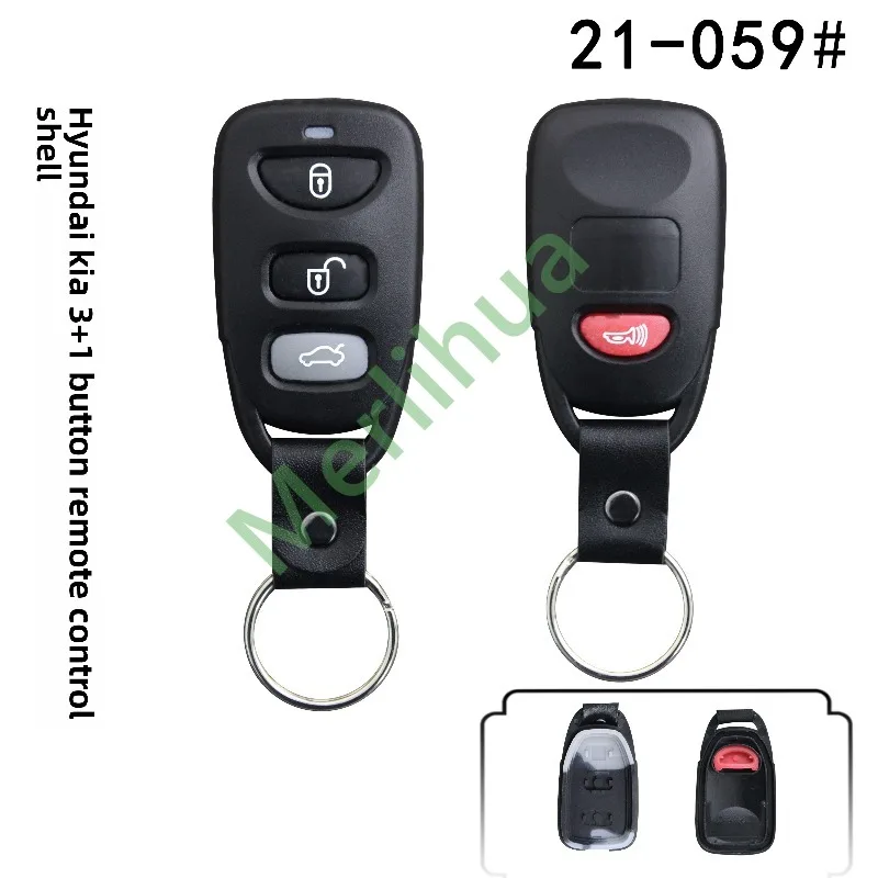 FOR Hyundai Kia Car 3+1 Buttons Remote Key Fob Shell, Spare Replacement Key Housing Without Circuit Board & Chip