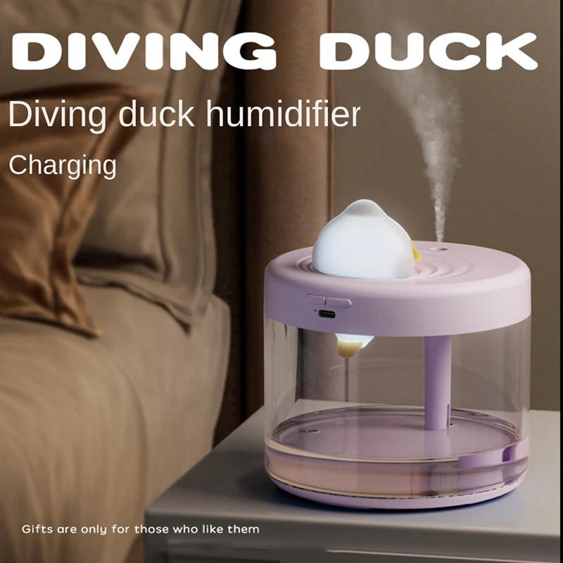 800Ml Diving Duck Portable Air Purification Humidifier Rechargeable 1200Mah Water Atomizer Diffuser For Bedroom