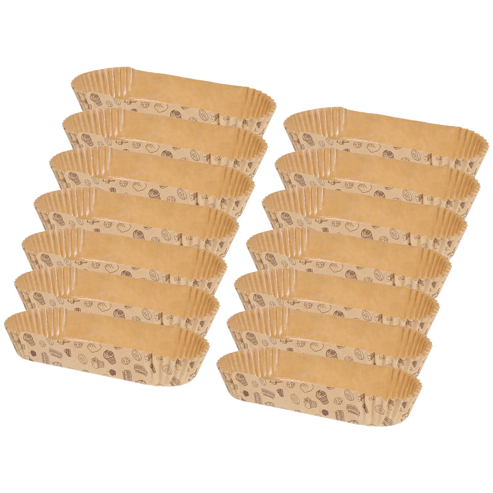 100Pcs Boat Shape Baking Cups Cake Paper Liners Non Stick Heat Resistant Disposable Cupcake Trays for Home Bakery Tea Party