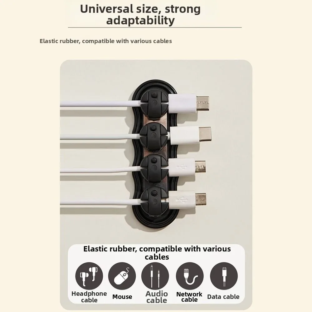 No Drilling Magnetic Magnetic Cable Organizer Self Adhesive ABS Charging Cable Holder Adhesive Cord Holder
