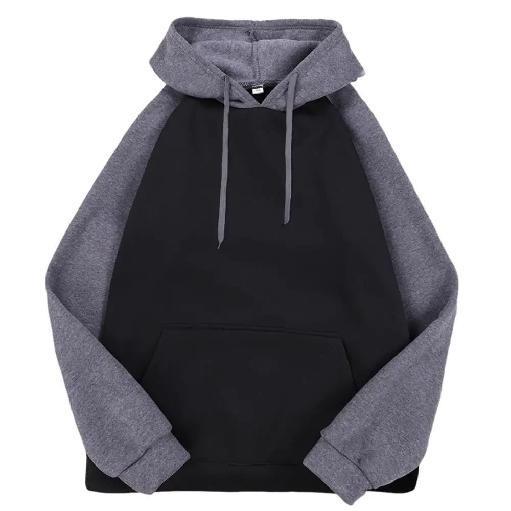 Raglan sleeve Hoodie Men Women Loose Oversized S-XXL Clothing Autumn Winter Warm Fleece Hoodies Color Collision Sweatshirts